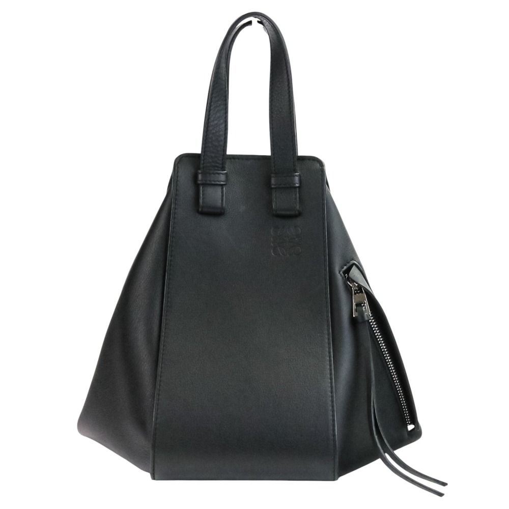 LOEWE ロエベ ハンモック スモール 2 way カーフレザー ハンドバッグ ショルダーバッグ 387 30 S 35 ブラック レディース 古着