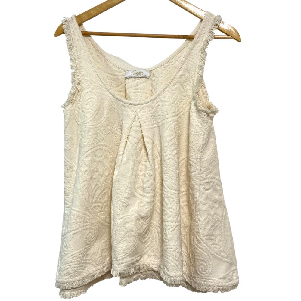 Devotion TWINS デボーションツインズ パイルジャーガード ノースリーブブラウス Sサイズ オフホワイト レディース 古着