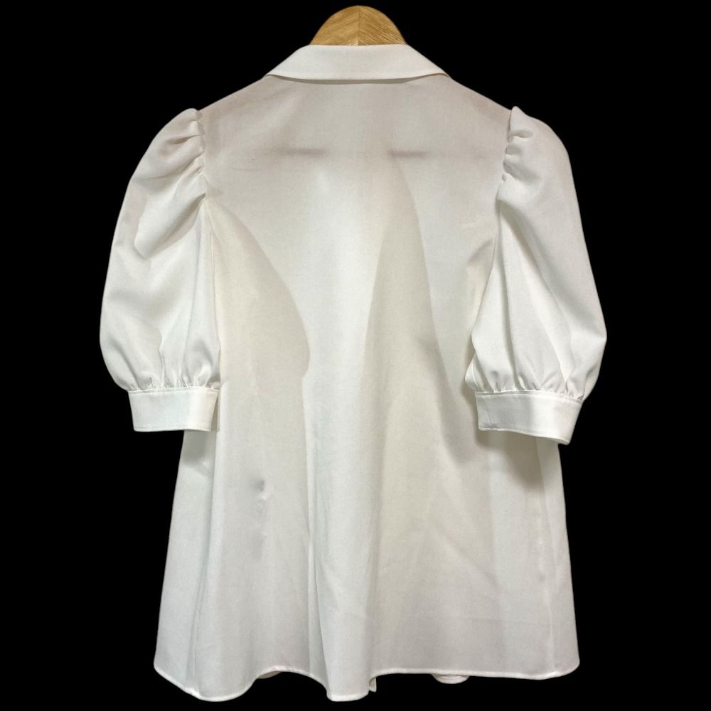 Rene ルネ モデル パールボタン パフスリーブブラウス 5331010 サイズ36 ホワイト レディース 古着