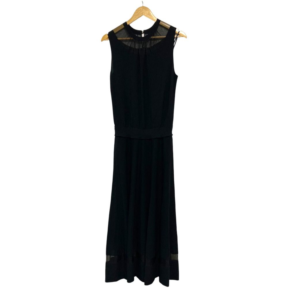 24 AW ANAYI アナイ ネックシアーフ ドレス ワンピース 102427 14 030 サイズ38 ブラック レディース 古着