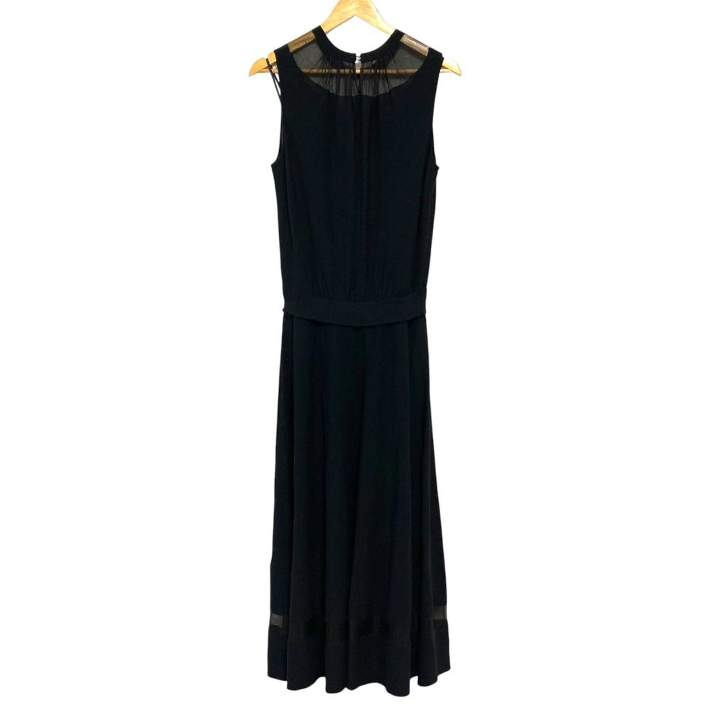 24 AW ANAYI アナイ ネックシアーフ ドレス ワンピース 102427-14-030 サイズ38 ブラック レディース 古着