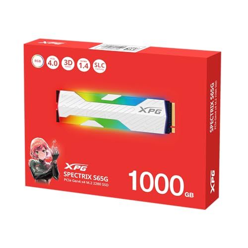 エイデータ XPG SSD S 65 G 1000 GB PCIe Gen 4 x M.2 2280 最大読込速度6000 MB 秒 PS 5 対応 ヒートシンク付き RGB -1000 G-CI-Is