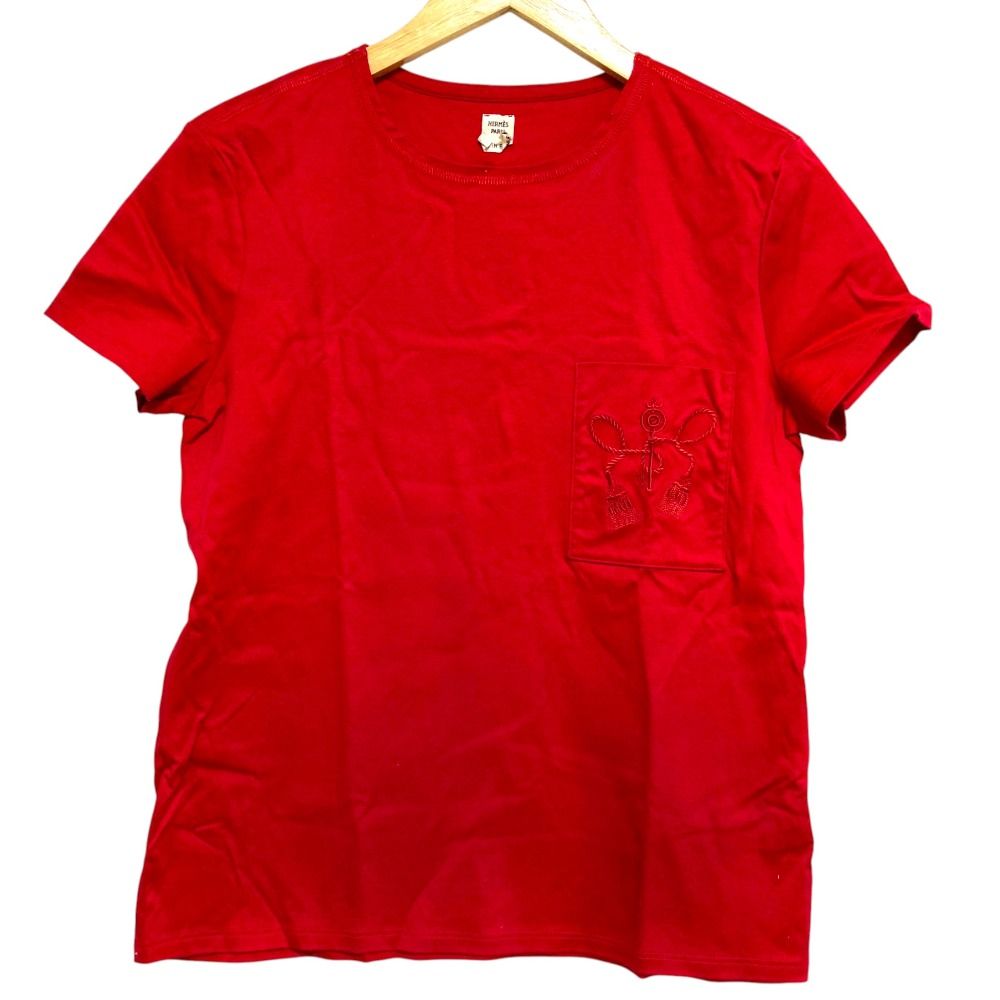 【新品未使用】エルメス　ワンピース　刺繍パッチ胸ポケット　レッド　38 楽天市場】≪Brand new≫ HERMES Petit H charm Open Heart RougeH