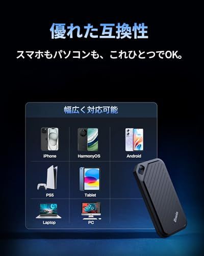  Biwin 外付SSD PD 450 1 TB 最大読出430 MB s 23 g超軽量 ポータブルSSD USB 3 2 耐衝撃 A Cケーブル付属 Windows Mac OS PS 5 Android iPhone 15シリーズ以降対応 メーカー3年保証s 外付けSSD 外付けハードディスク ドライブ