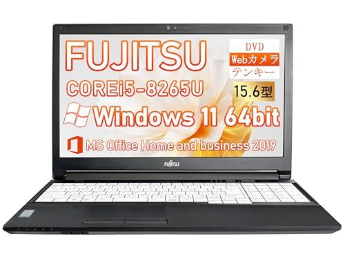 整備済み品 富士通 A 579 15.6型 第8世代CPU Core i 5-8265 U |Windows 11 Pro|MS Office 2019搭載|初期設定不要|Webカメラ|テンキー搭載|DVD-ROM|内蔵WIFI|Bluetooths