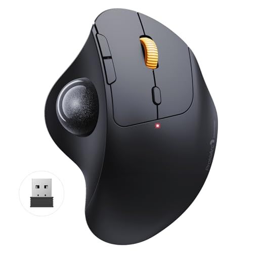 ProtoArc トラックボールマウス 静音 Bluetooth USB接続 3台同時接続 マウス トラックボール 無線 USB-C充電式 5段階DPI切替 進む 戻るボタン搭載 親指操作 Windows Mac iOS Android対応 スターリーブラッs