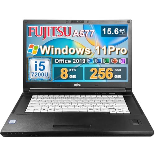 整備済み品 富士通 ノートパソコン Lifebook A 577 15.6 インチ第7世代 Core i 5-7200 U|メモリ8 GB|256 GB SSD|ートパソコン office搭載 win 11|HDMI|USBs