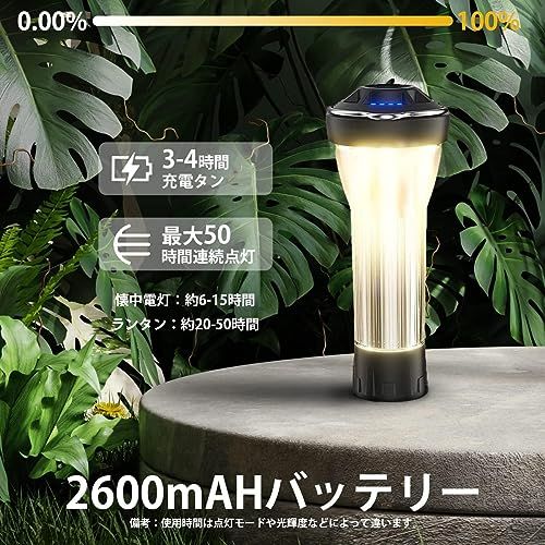 セット 新登場 LED ランタン TOWAJI キャンプランタン 小型暖色懐中電灯 4つ点灯モード 2600 mAH 180-370 LM調節 IPX 4防水防塵 充電式 キャンプ ライト 超軽量92 g 光量調節 スームルーム マグs