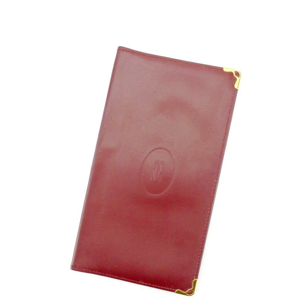 【最大30％OFF】カルティエ CARTIER 手帳カバー マストライン ボルドー ゴールド レディース 中古