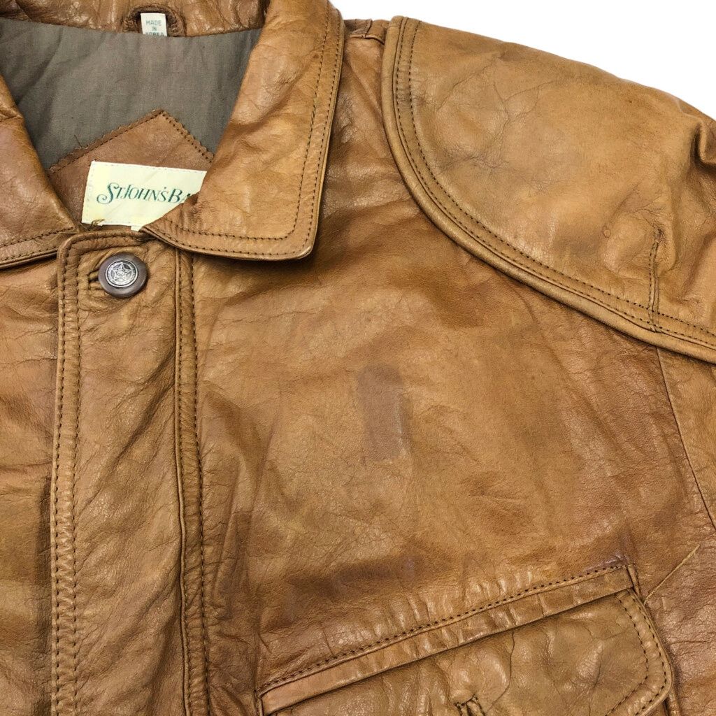 ST.JOHN'S BAY セントジョンズベイ レザージャケット ブラウン(メンズ