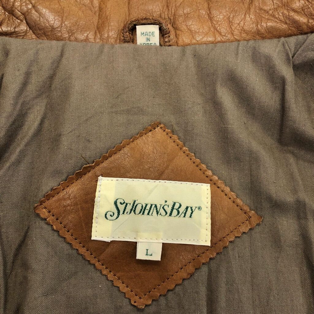 ST.JOHN'S BAY セントジョンズベイ レザージャケット ブラウン(メンズ