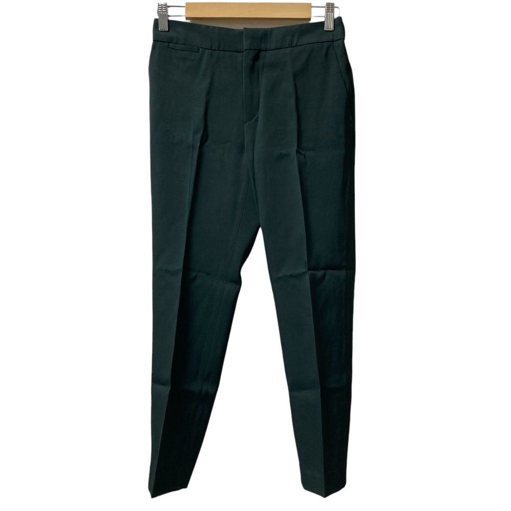 Drawer ドゥロワー レーヨン ウール ツイル スリムパンツ サイズ34 グリーン レディース 古着