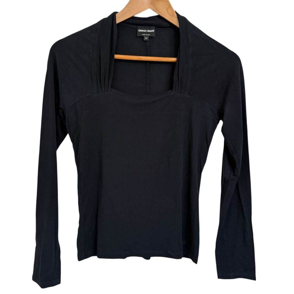 【極美品】 GIORGIO ARMANI ジョルジオアルマーニ カットソー 長袖 良品 GIORGIO ARMANI ジョルジオアルマーニ スクエアネック 長袖