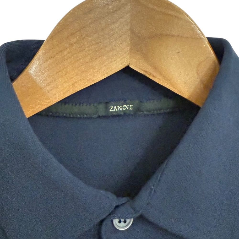 美品 ZANONE ザノーネ 半袖 ポロシャツ カットソー 48 ネイビー メンズ