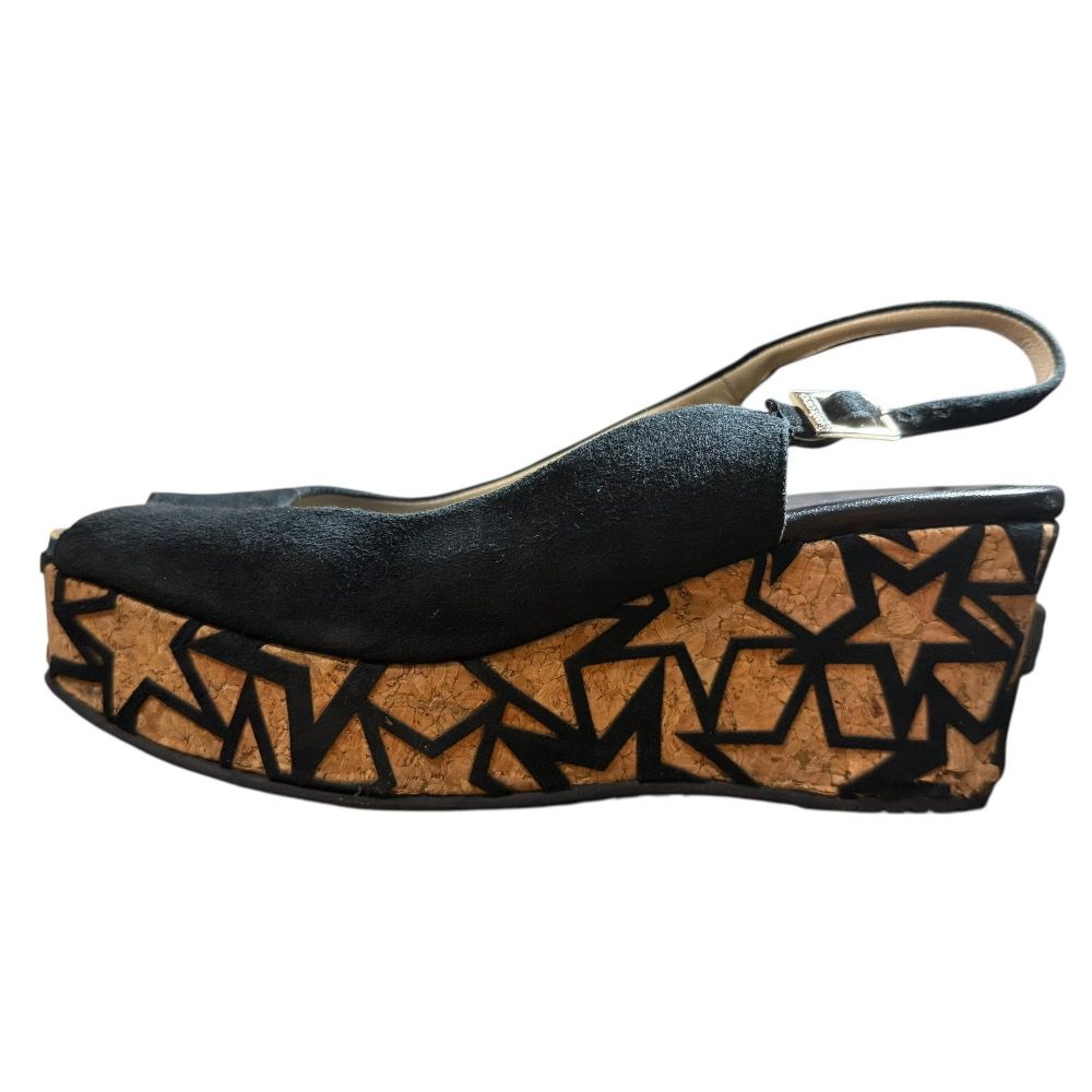 良品 JIMMY CHOO ジミーチュウ スエード スター ウェッジソール