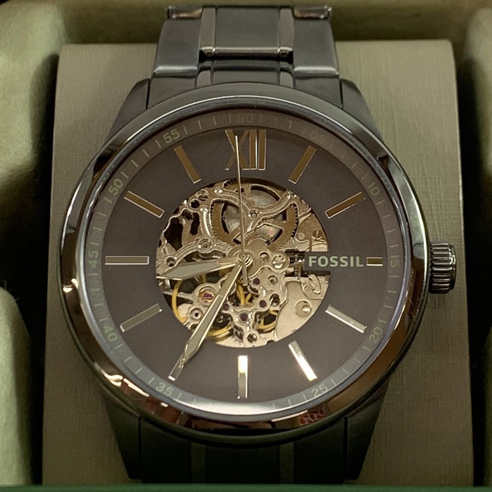 04w5412▽※【中古】FOSSIL フォッシル 自動巻き/手動巻き スケルトン 