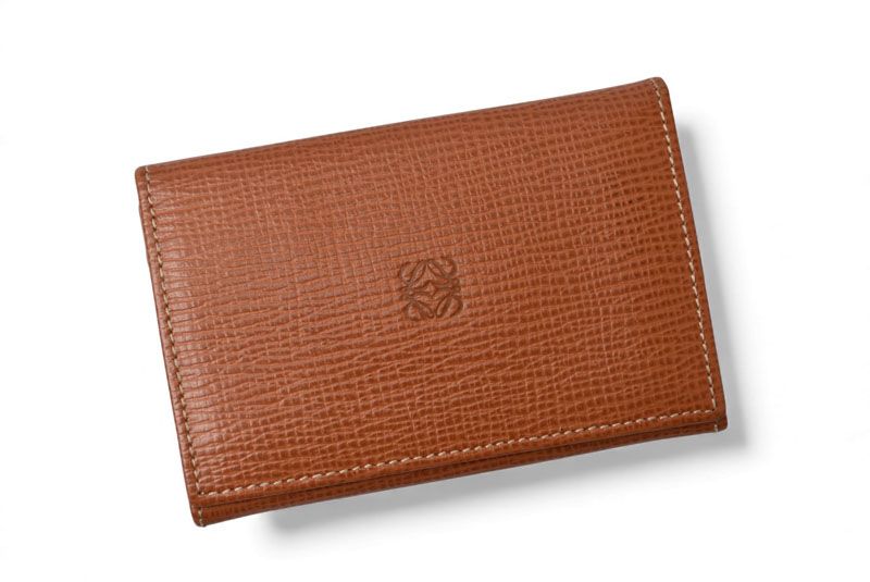 ロエベ カードケース 名刺れ LOEWE レザー アナグラム ブラウン