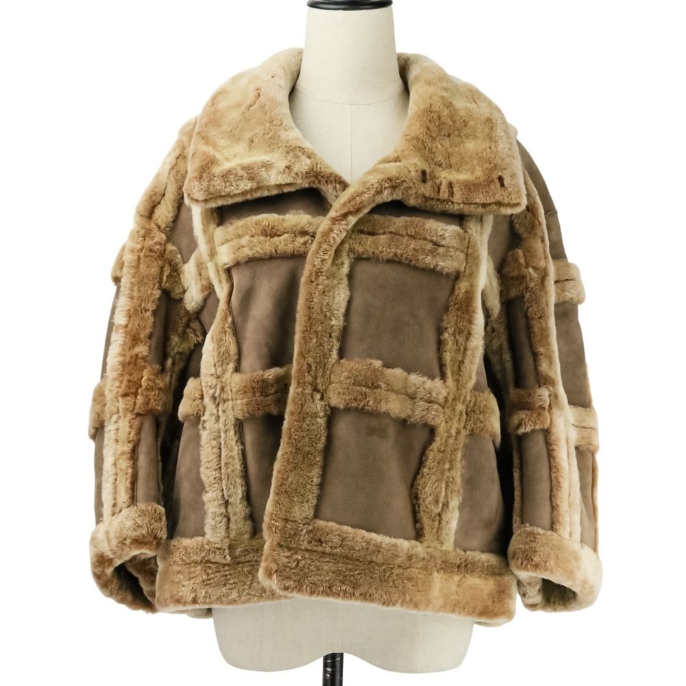 Drawer ドゥロワー ムートンジャケット コート サイズ38 ブラウン レディース 古着