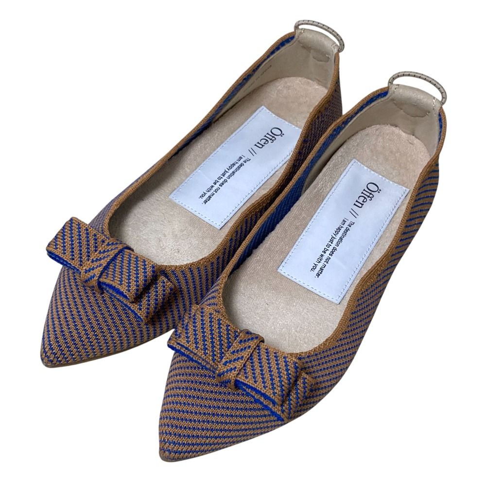 美品 Offen オッフェン pointed-RUBAN ポインテッドトゥ リボン