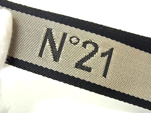  N°21 ヌメロヴェントゥーノ キャンバス バッグ用 ショルダーストラップ 斜め掛け ベージュ系 ブラック系 FU 6875 その他 小物