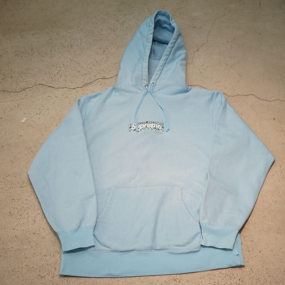 19 AW Supreme シュプリーム Bandana Box Logo Hooded Sweatshirt blue バンダナ ボックス ロゴ スウェット シャツ パーカー 青L 1101 P