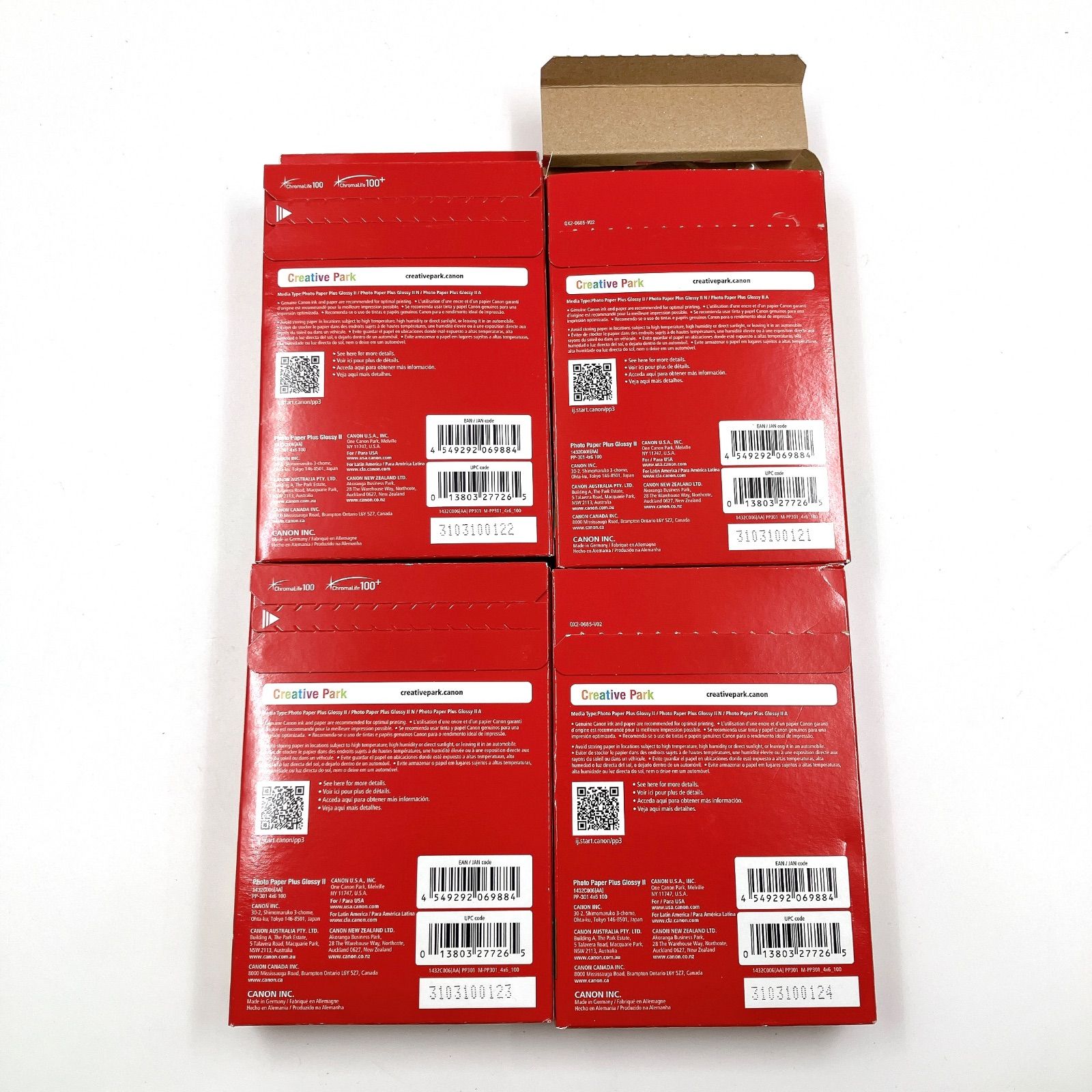 MY 258 Canon キャノン インクフォトペーパー プラス 光沢II PP 301 10 cm x 15 A 程度 入り 海外輸入品