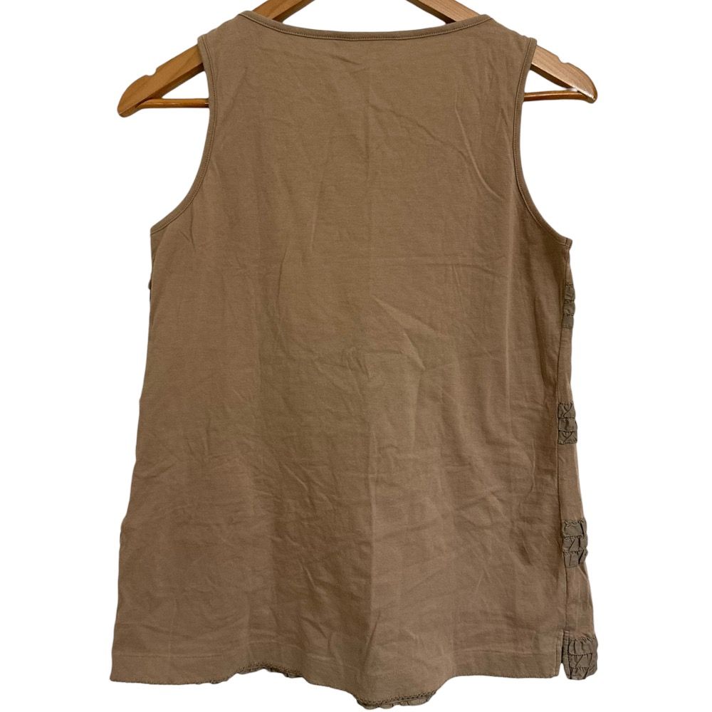 ピンクハウス ピコフリル ローンベスト ノースリーブ　タンクトップ 美品 PINK HOUSE ピンクハウス ピコフリル ノースリーブ カットソー