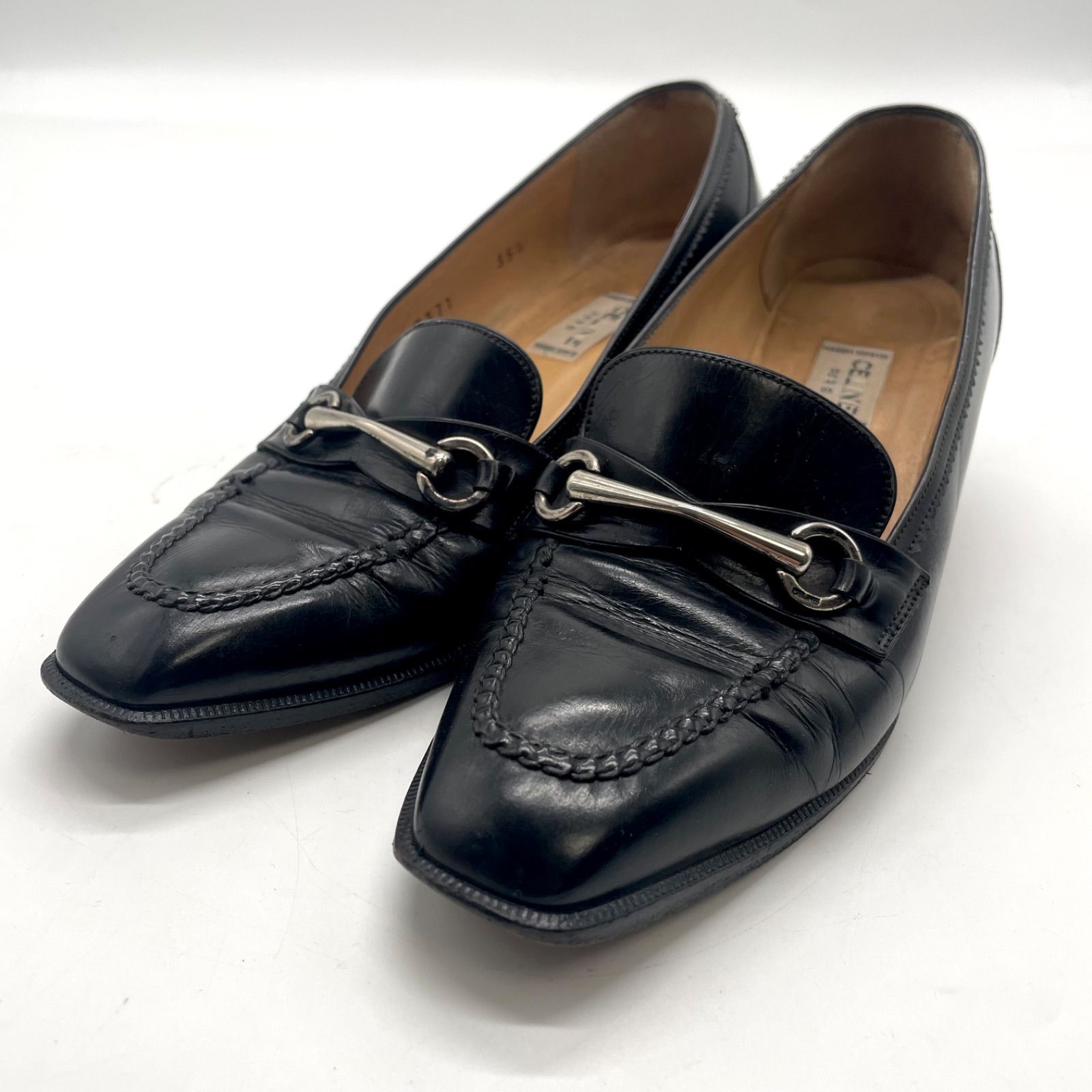 CELINE セリーヌ ローファー パンプス メタルバックル 22.5