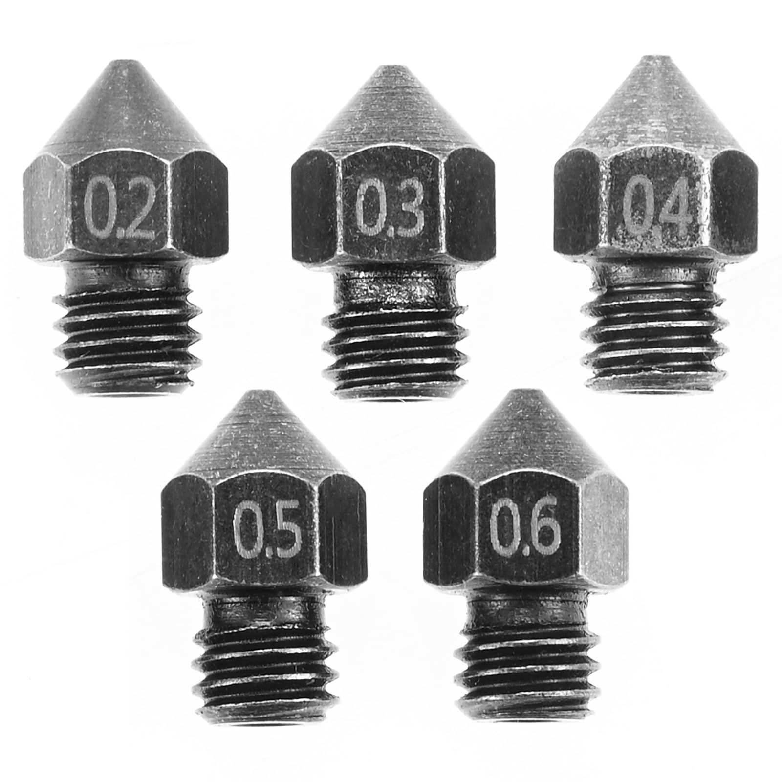 新品 MUXSAM 3Dプリンター ノズル 5個入り タングステン鋼 0.2mm 0.3mm