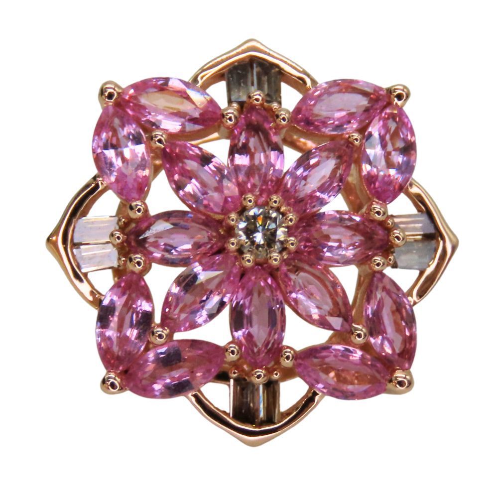 ペンダントトップ K 18 ピンクサファイア 約2 37 g 1 20 ct メレD計0 08 ピンクゴールド 18金 ダイヤモンド ダイヤ トップ チャーム ソーティング ノーブランドジュエリー 無料ギフトラッピング承ります