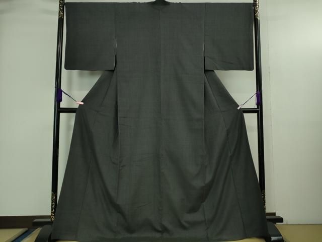 ● 上 本場結城紬 重要無形文化財 色無地 羊羹色 高島屋扱い kh 6