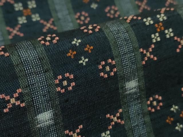  上 本場琉球 読谷山花織 紬地 島袋光子作 証紙付き kh 6 紬 着物