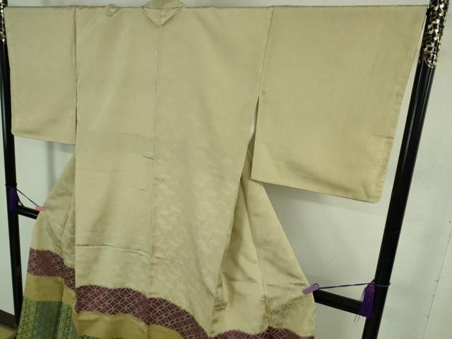 平和屋本店○極上 伝統工芸士 曽根武勇 訪問着 お召地 七宝 横段文