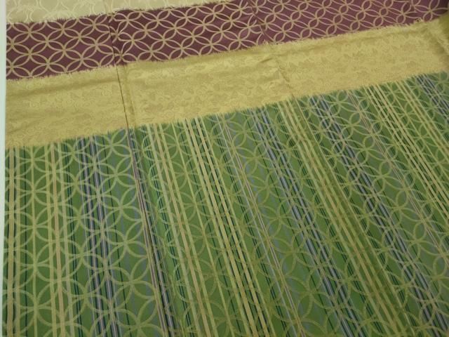 平和屋本店○極上 伝統工芸士 曽根武勇 訪問着 お召地 七宝 横段文