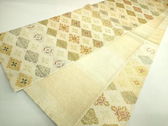 平和屋本店○極上 桝屋高尾 ねん金綴錦 六通柄袋帯 花菱文 金銀糸 逸品