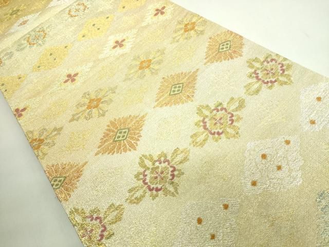 ● 上 桝屋高尾 ねん金綴錦 六通柄袋帯 花菱文 金銀糸 kh 6