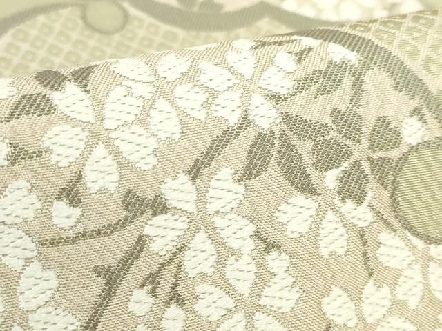  上 創業200年 7代目永治屋清左衛門 六通柄袋帯 唐織 雪輪舞桜 利休茶色地 kh 6 袋帯 帯