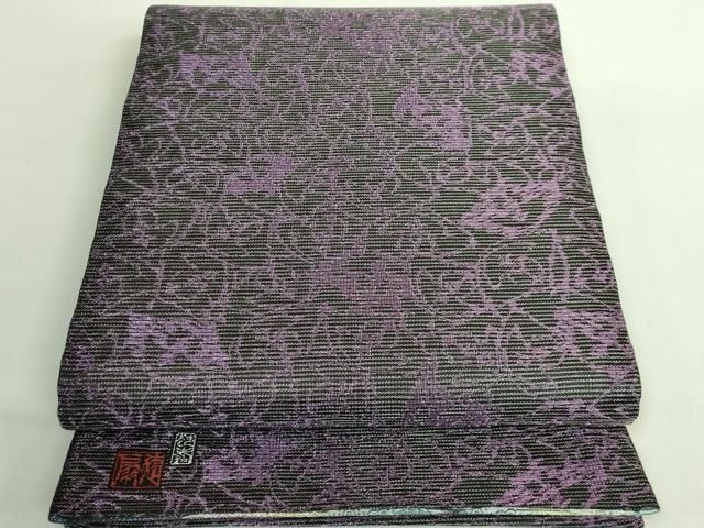  上 国際的伝統工芸作家 十二代 藤林徳扇 苑寿 両面 全通柄袋帯 横段文 金銀糸 kh 6 袋帯 帯