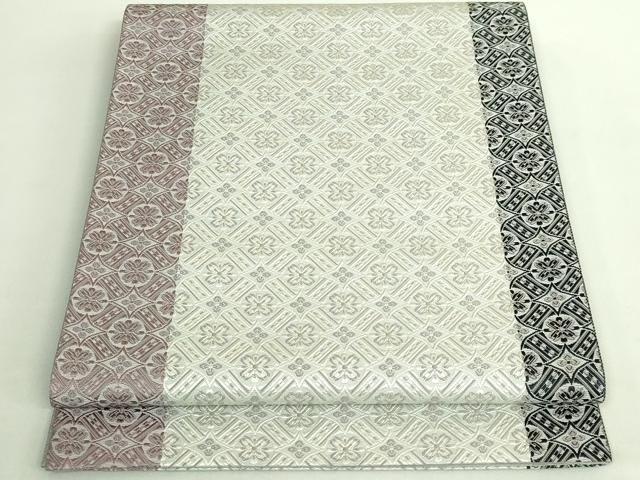 ● 上 1897年創業 名門岡野 本場筑前博多織 千年工房 伝統工芸士 山縣浩司 八寸名古屋帯 花菱文 kh 6