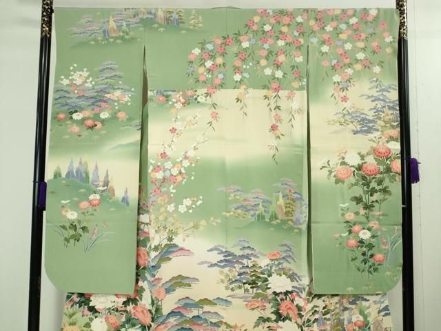 暈し染め 裏葉柳色地