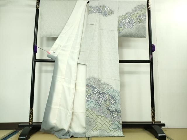 ● 上 名門 藤娘きぬたや 総絞り 訪問着 雲取り花文 高島屋扱い kh 6