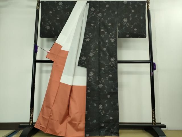 平和屋本店○極上 都喜ヱ門 本場大島紬 9マルキ 泥染 華麗な響き 藤絹