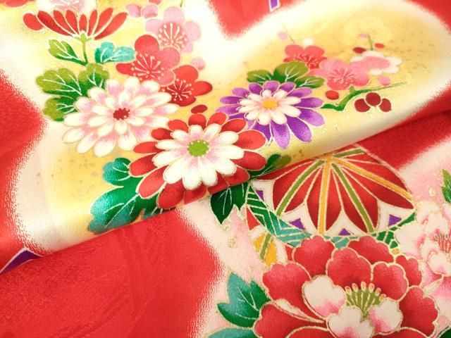  上 七五三 女の子 3歳 祝着 襦袢セット 花蝶毬文 暈し染め 金彩 kh 6 着物 着物ドレス 着物 浴衣 和小物