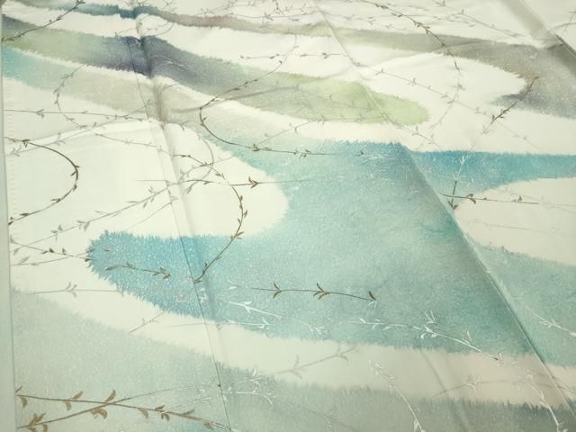 訪問着 枝垂れ柳霞文