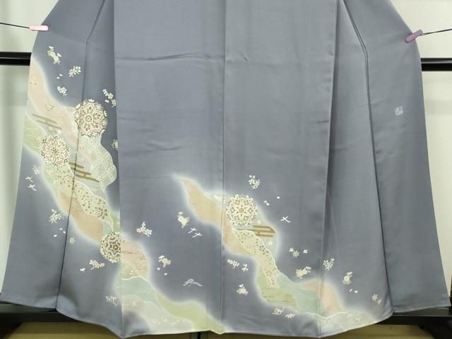 道長正倉院花文 紅碧色地