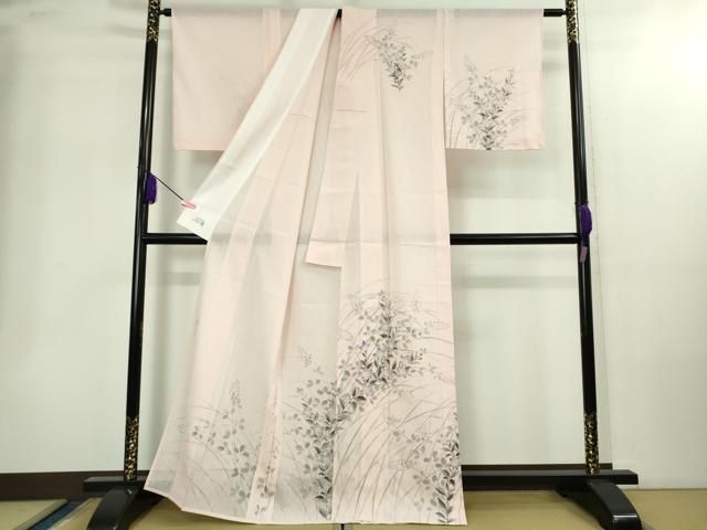 ＊ 上 夏物 洗える最 着物 英 はなぶさ謹製 訪問着 作家物 手描き 桔梗 ♥ kh 6