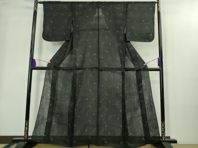 上 夏物 重要無形文化財 本場宮古上布 苧麻 霞蝶草文 濃藍色地 kh 6