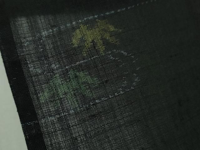  上 夏物 重要無形文化財 本場宮古上布 苧麻 霞蝶草文 濃藍色地 kh 6 紬 着物