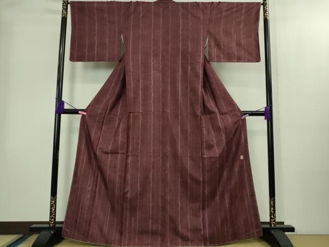 ● 上 伝統工芸士 曽根武勇 紬 杢目絞り 間道 ♥ kh 6
