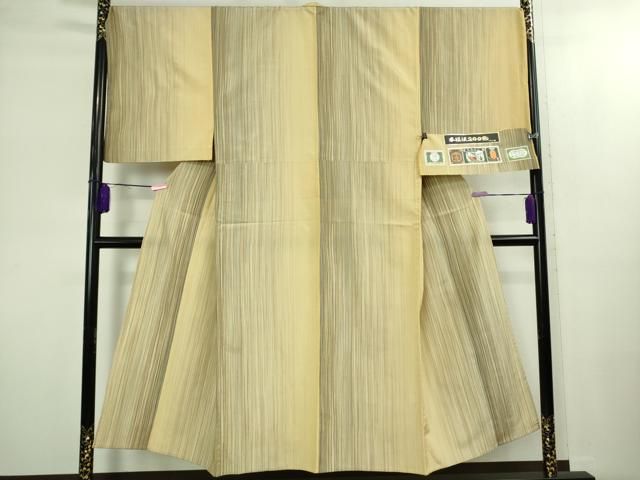 上 男性 本塩沢 やまだ織 単衣 阿部芳子作 証紙付き kh 6